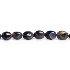 11x9mm Bloodshot Iolite Plain Ovals 15 inch 32 beads