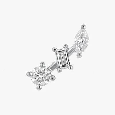 14K H-I/SI Multi Shape Diamond Stud