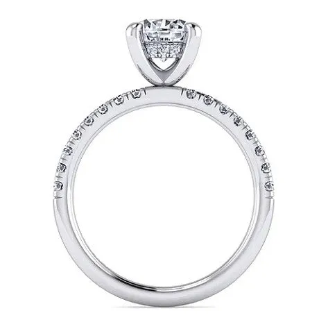 14KW Diamond Round Solitare Engagement Ring w/ 0.32 ctw