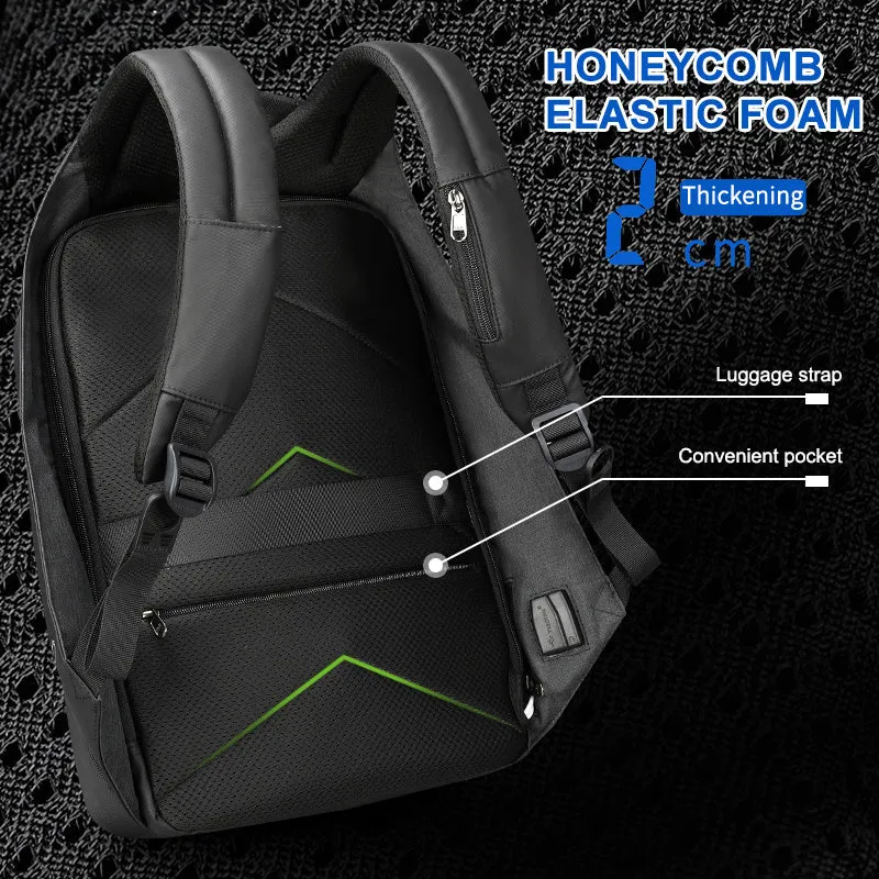 15.6 Inch Men School Laptop Backpack - Anti-Theft, Waterproof, Large Capacity, USB