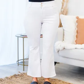 1822 Denim: Hidden Gem Flare Jeggings, White