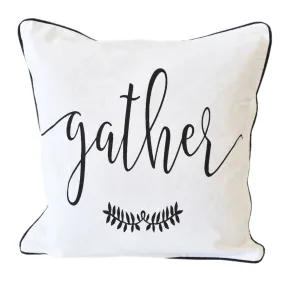 18" x 18" Black and White "gather" Pillow | DCF