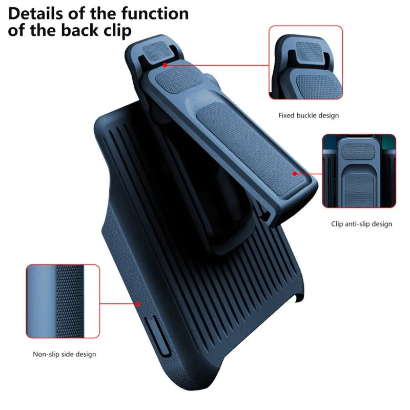 360 Hybrid Back Clip Kickstand Heavy Duty Phone Case For iPhone