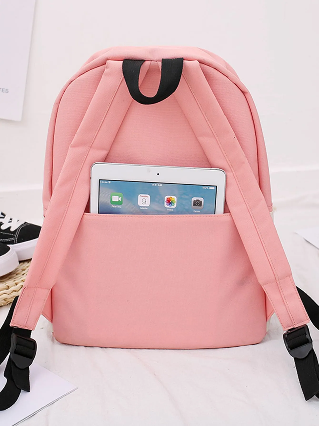 4pcs Letter Graphic Backpack Set