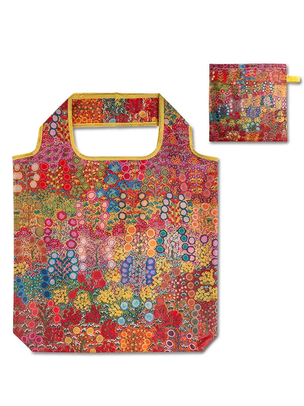 Aboriginal Wild Flowers Recycled Plastic Bottle Bag 45cm