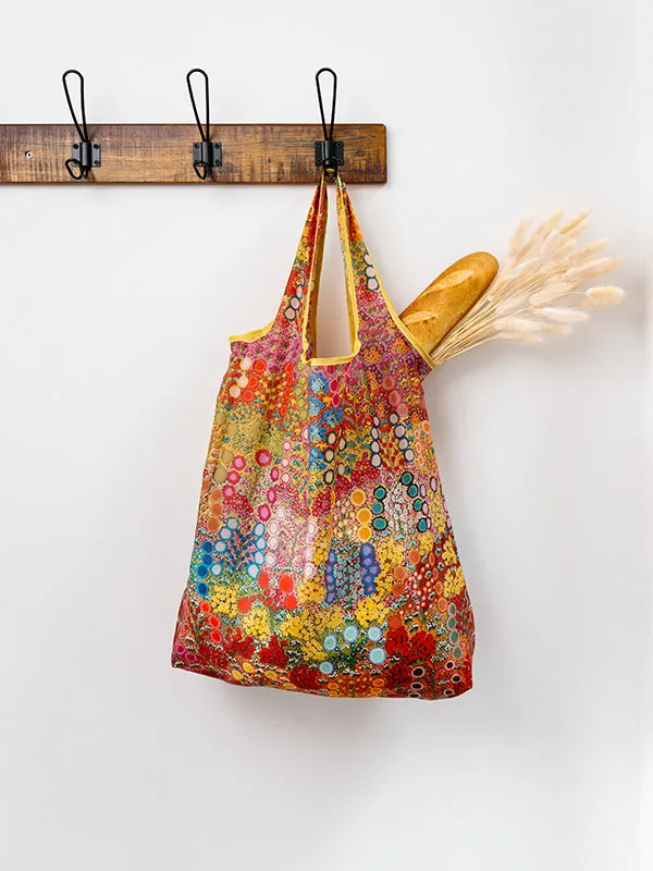 Aboriginal Wild Flowers Recycled Plastic Bottle Bag 45cm