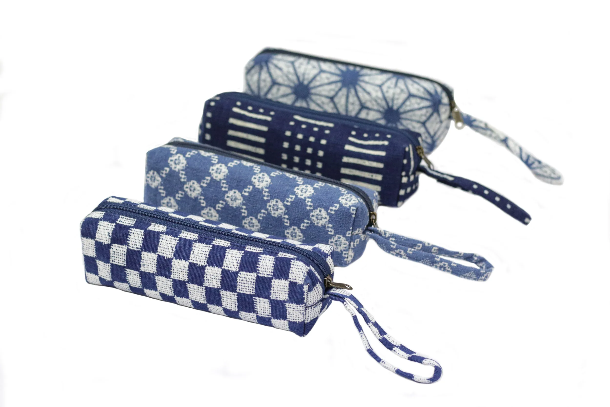 Aizome Indigo Shibori (Tie-Dye) Pencil Case (004)