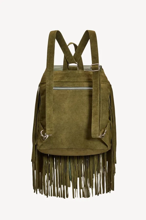 Akaroa Rose Bohemian Tooled Fringe Backpack