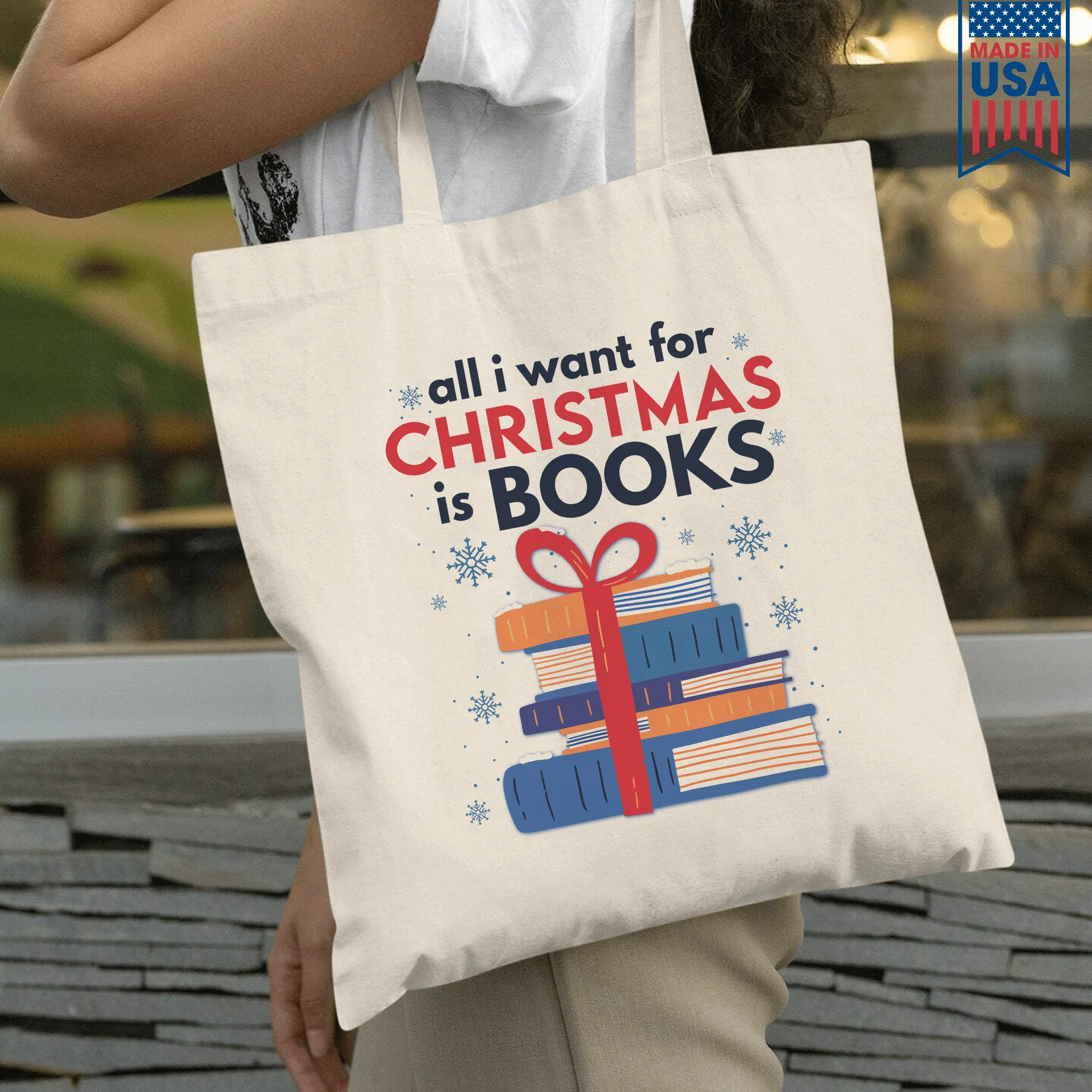 All I Wants For Christmas Is Books Book Lovers Gift TBW239