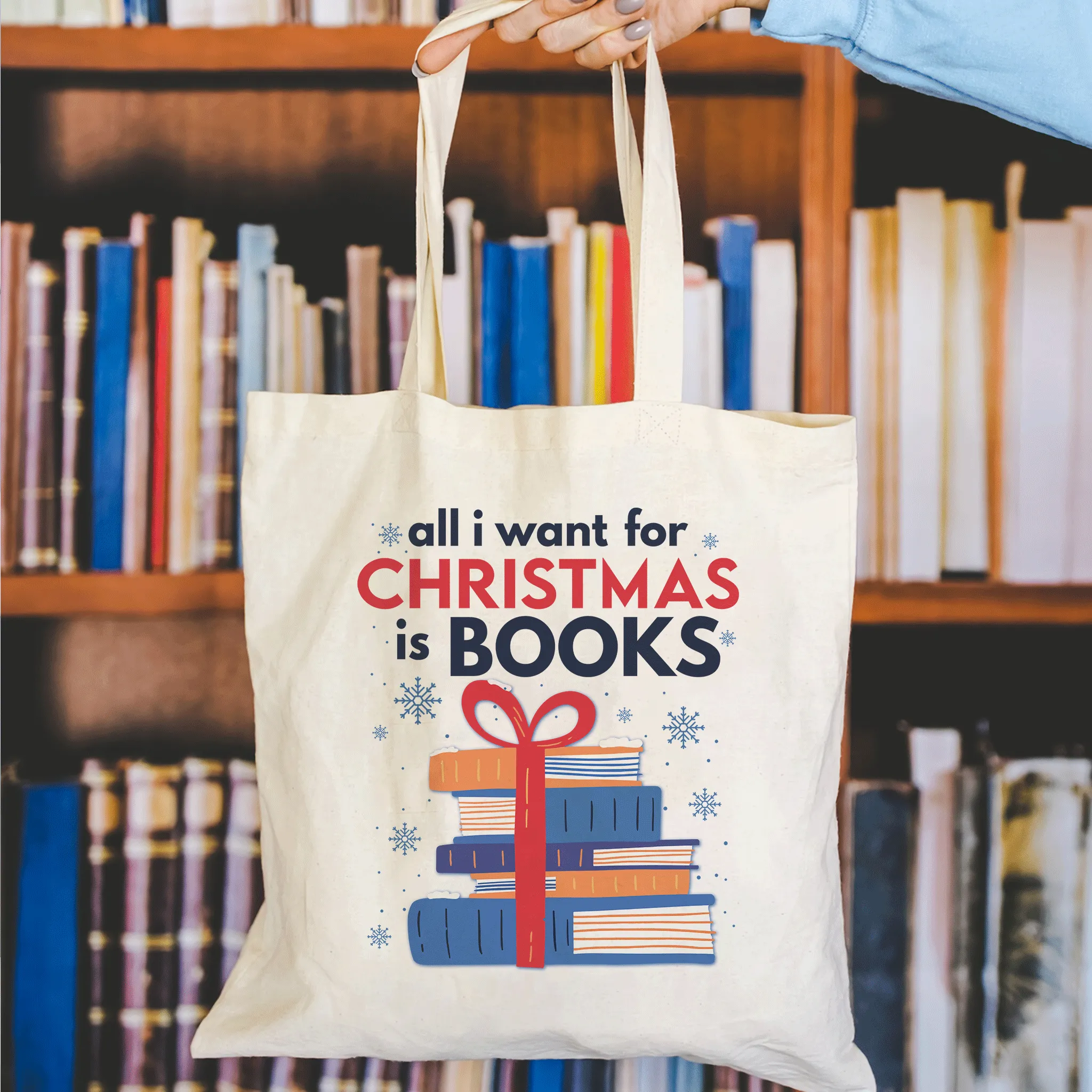 All I Wants For Christmas Is Books Book Lovers Gift TBW239