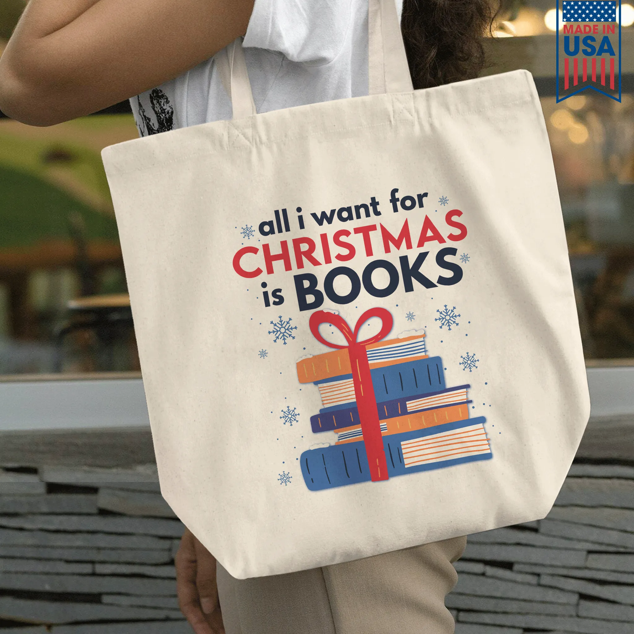 All I Wants For Christmas Is Books Book Lovers Gift TBW239