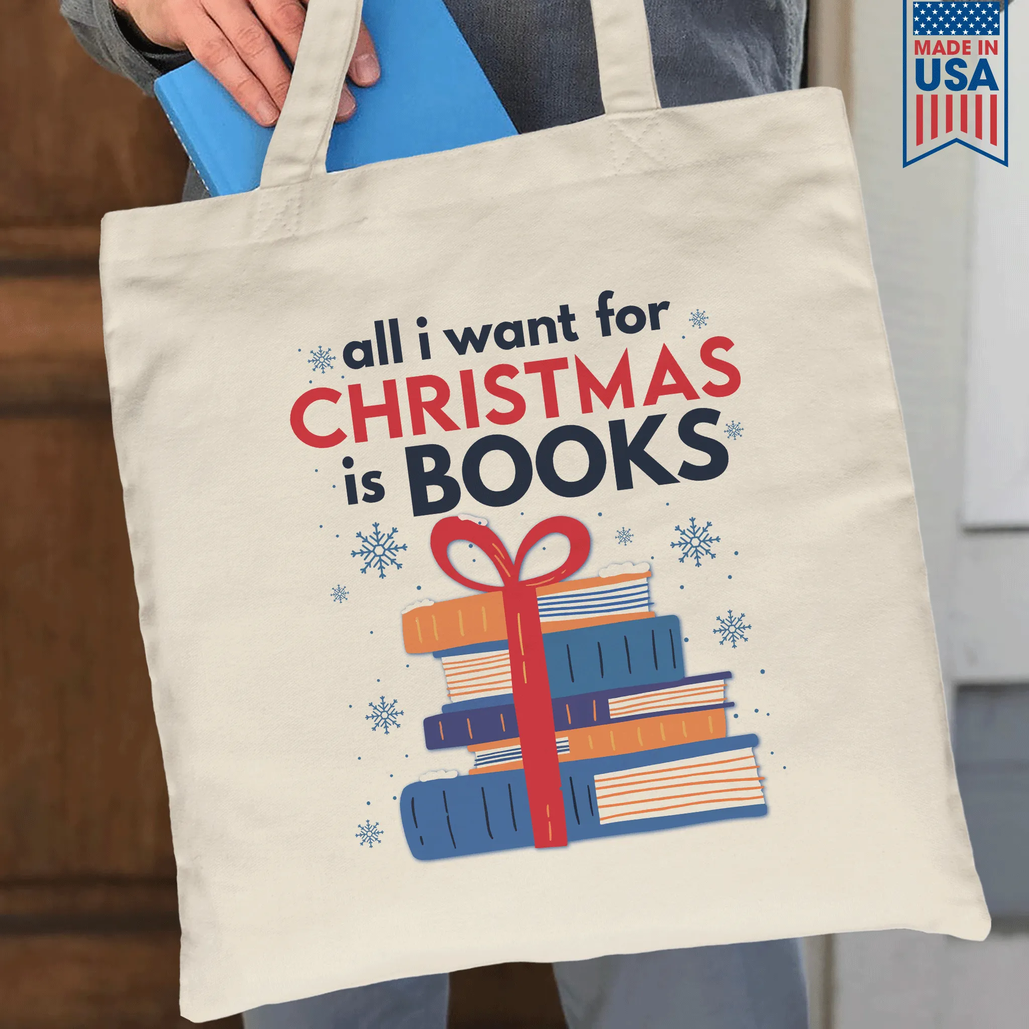 All I Wants For Christmas Is Books Book Lovers Gift TBW239