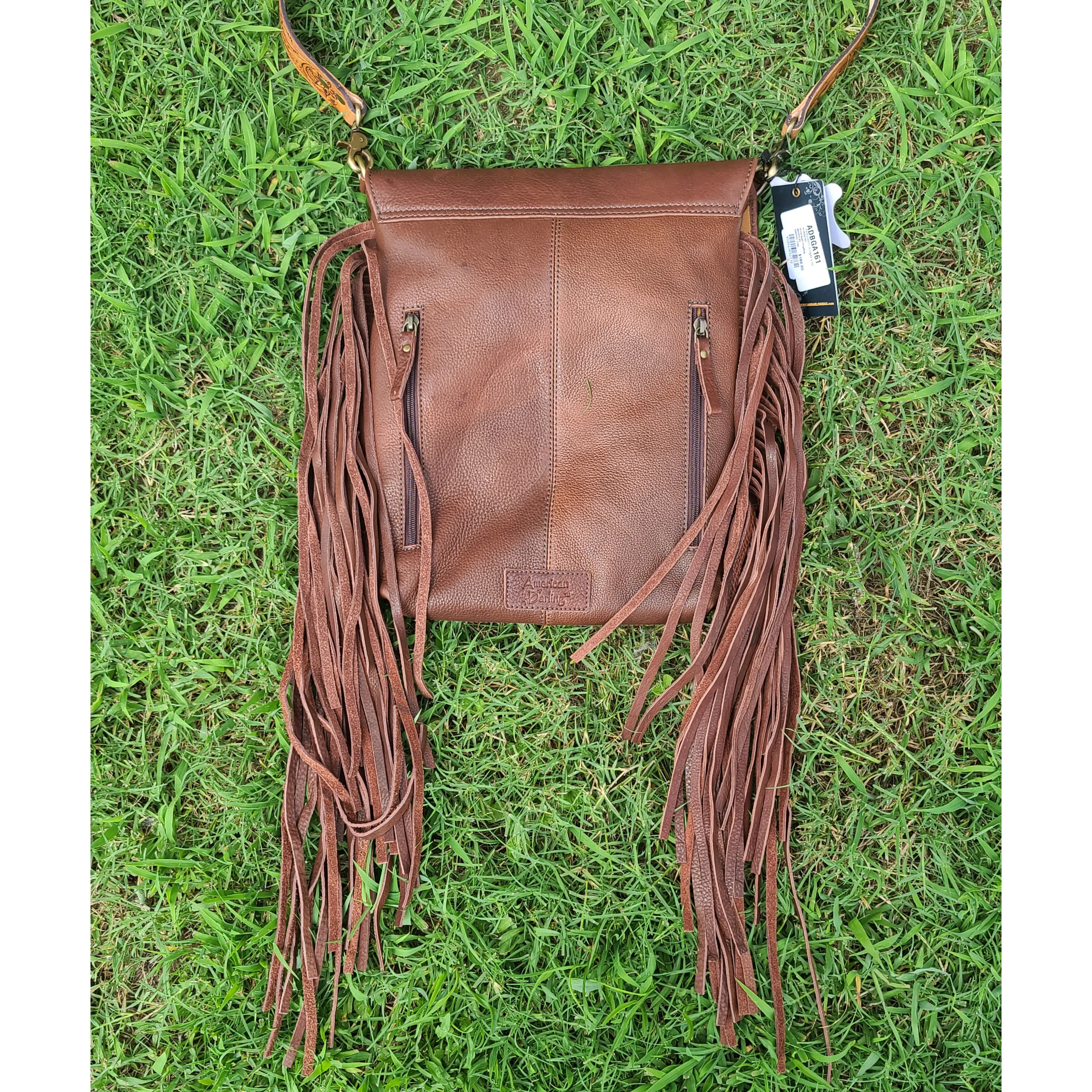 American Darling Conceal Carry Floral Leather Fringe Bag