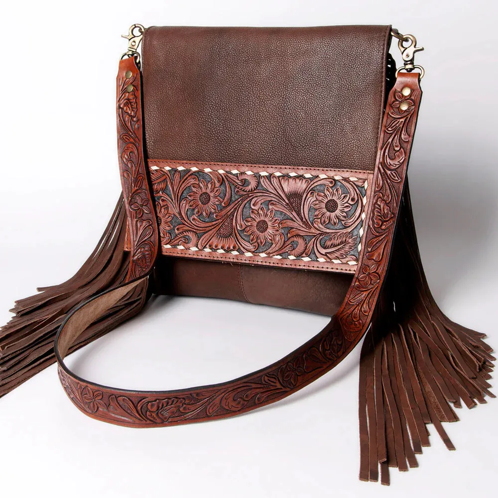 American Darling Conceal Carry Floral Leather Fringe Bag