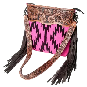 American Darling® Floral Embossed Pink Blanket Weave Bag ADBGZ230A