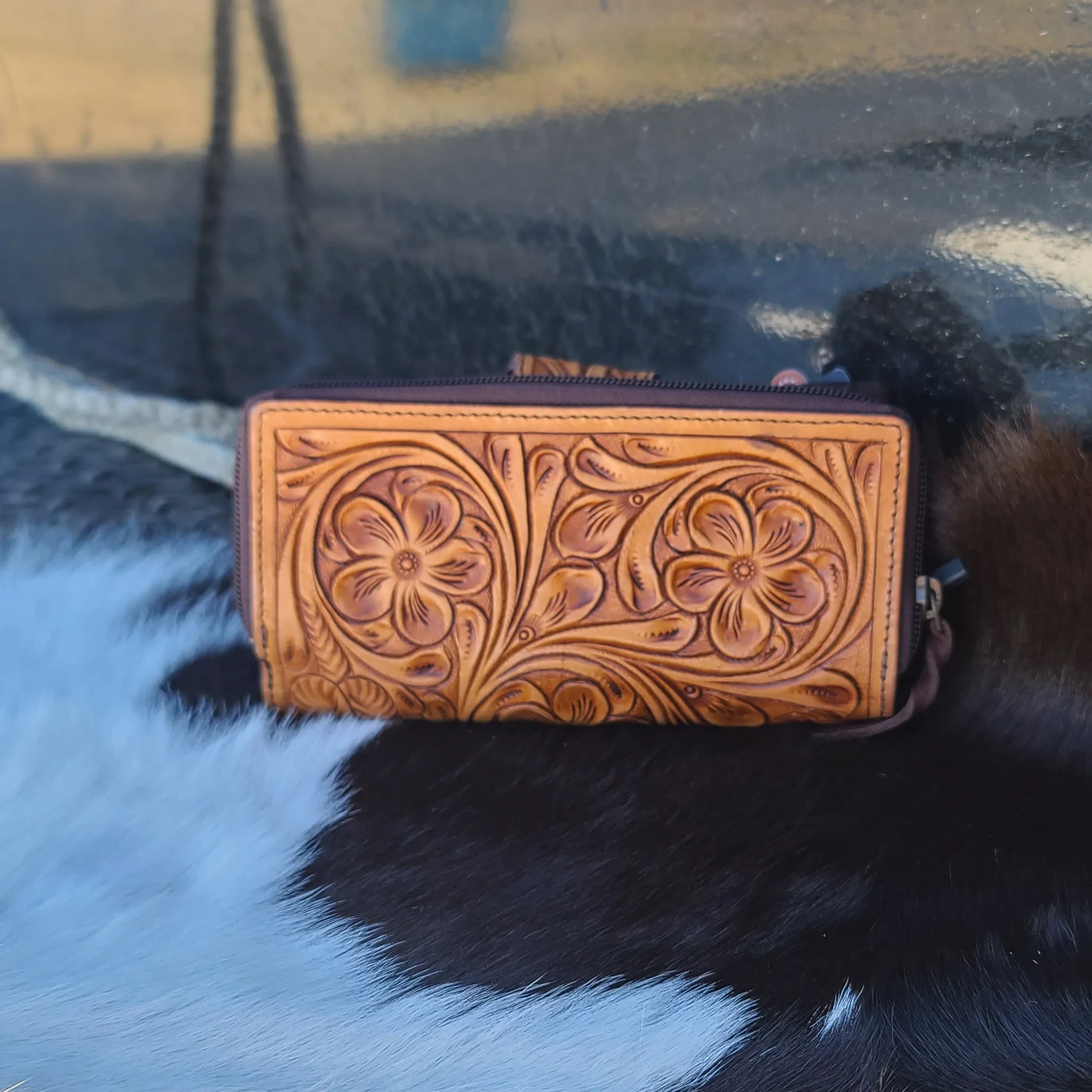 American Darling Tooled Flower Wallet