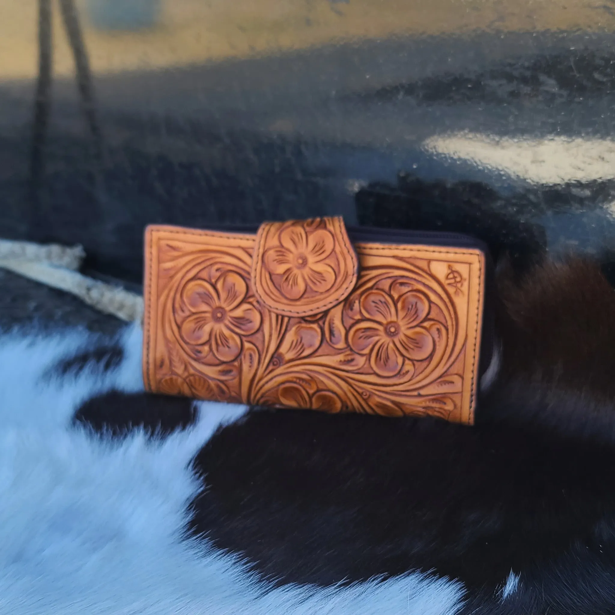 American Darling Tooled Flower Wallet