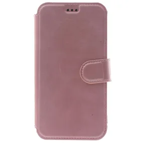 Apple iPhone 12 Pro Case, Leather Wallet Case, Color Pink.