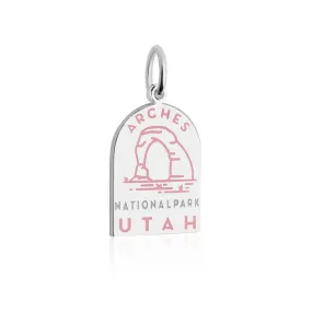 Arches National Park Charm, Silver Enamel