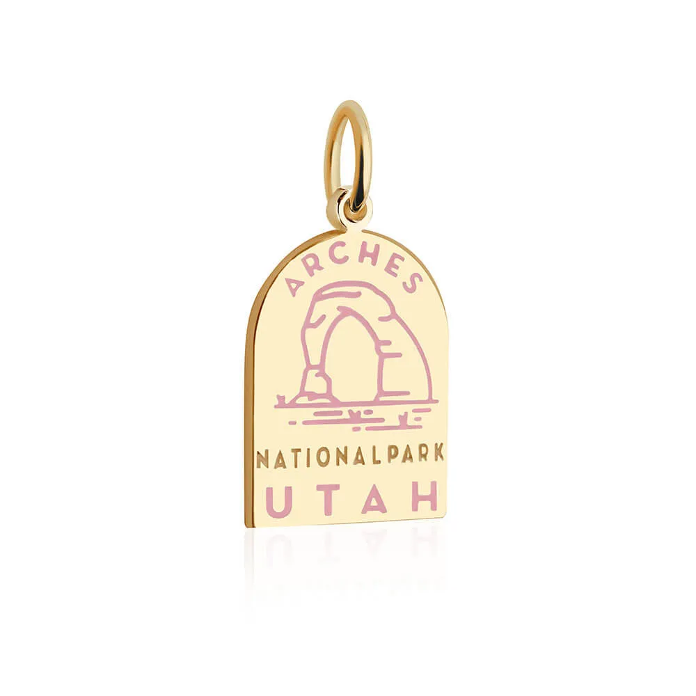 Arches National Park Charm, Solid Gold Enamel