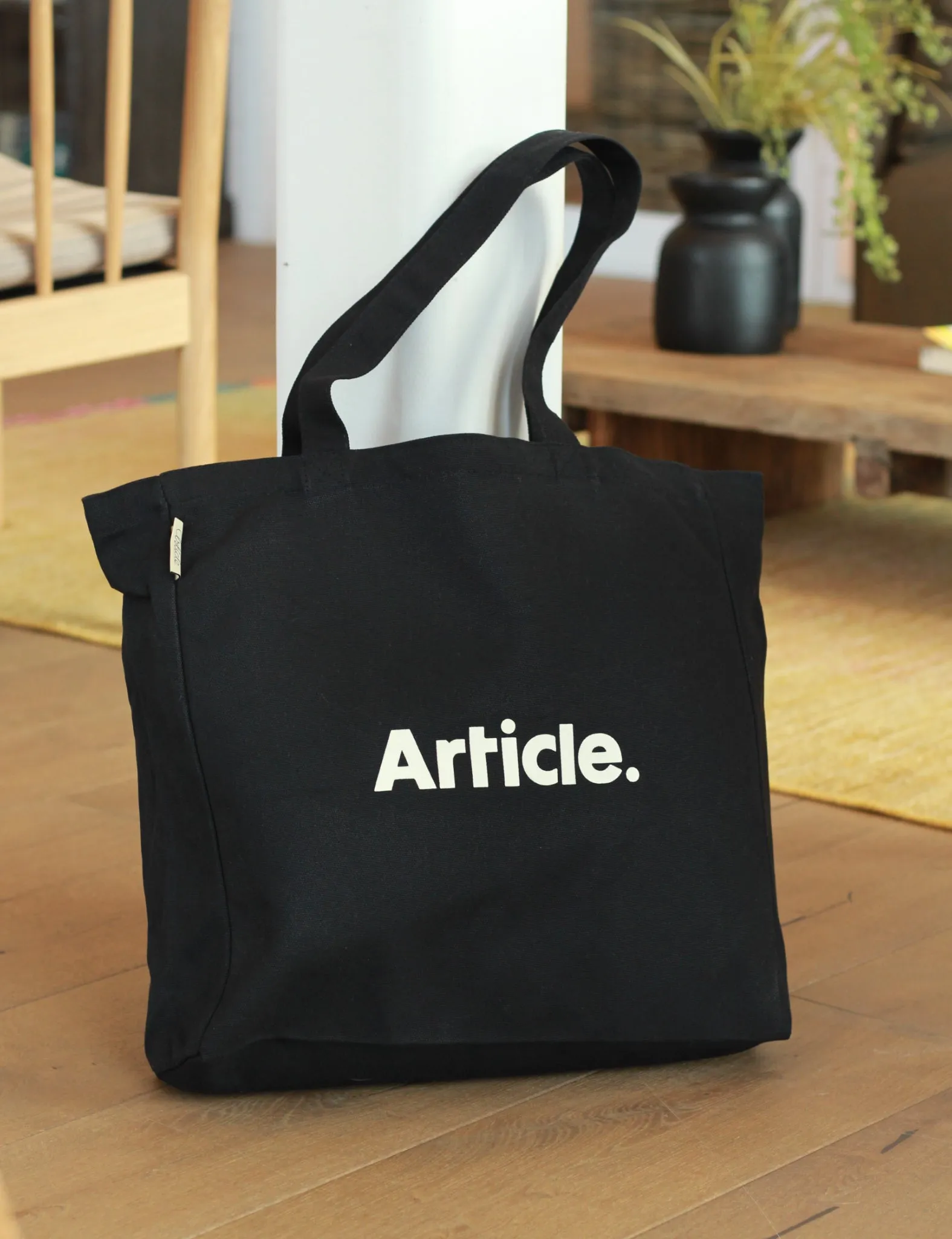 Article Organic Heavy Canvas Tote Bag - Black