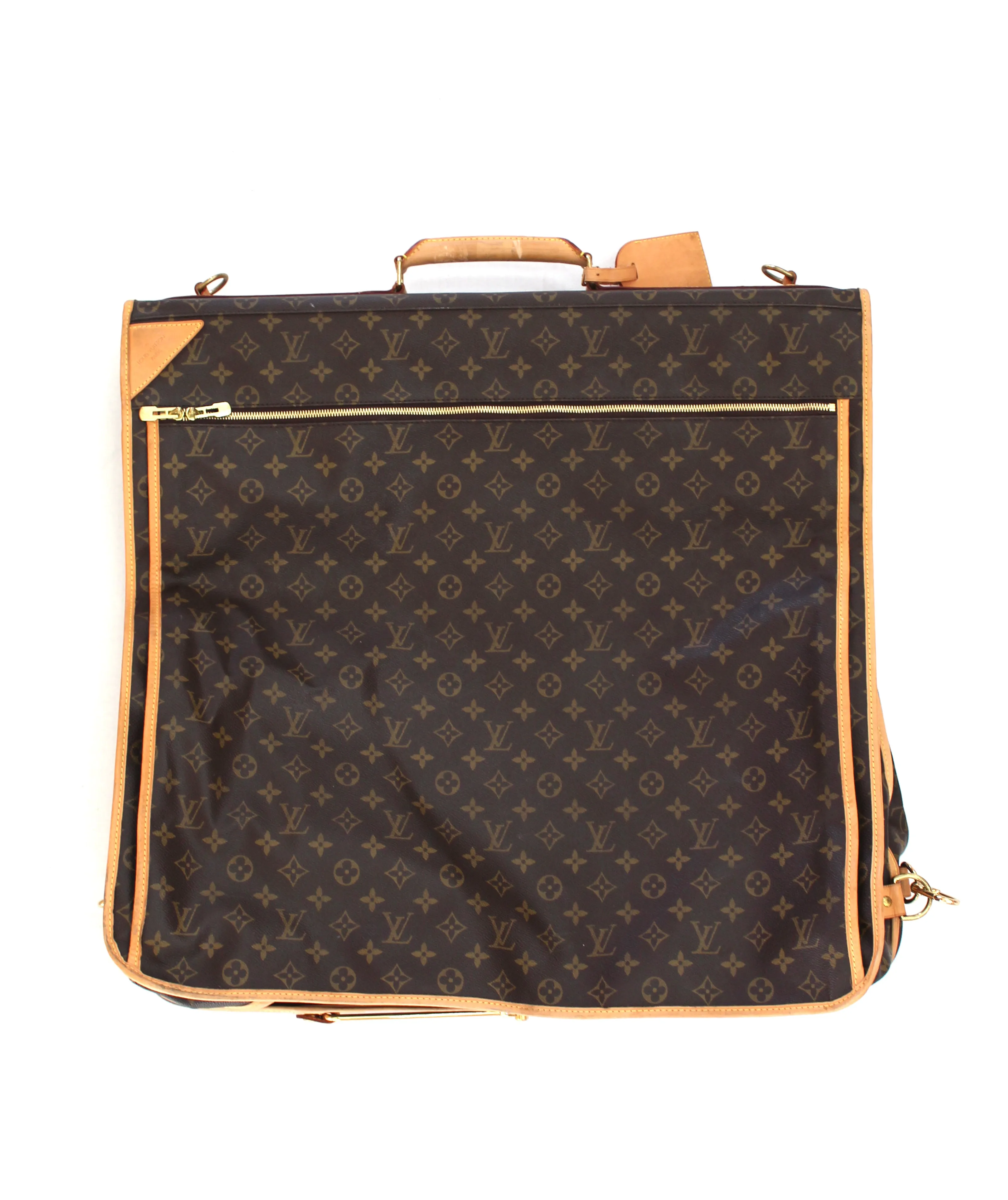 Authentic Louis Vuitton Garment Luggage Brown Monogram Canvas and Leather Weekend/Travel Bag