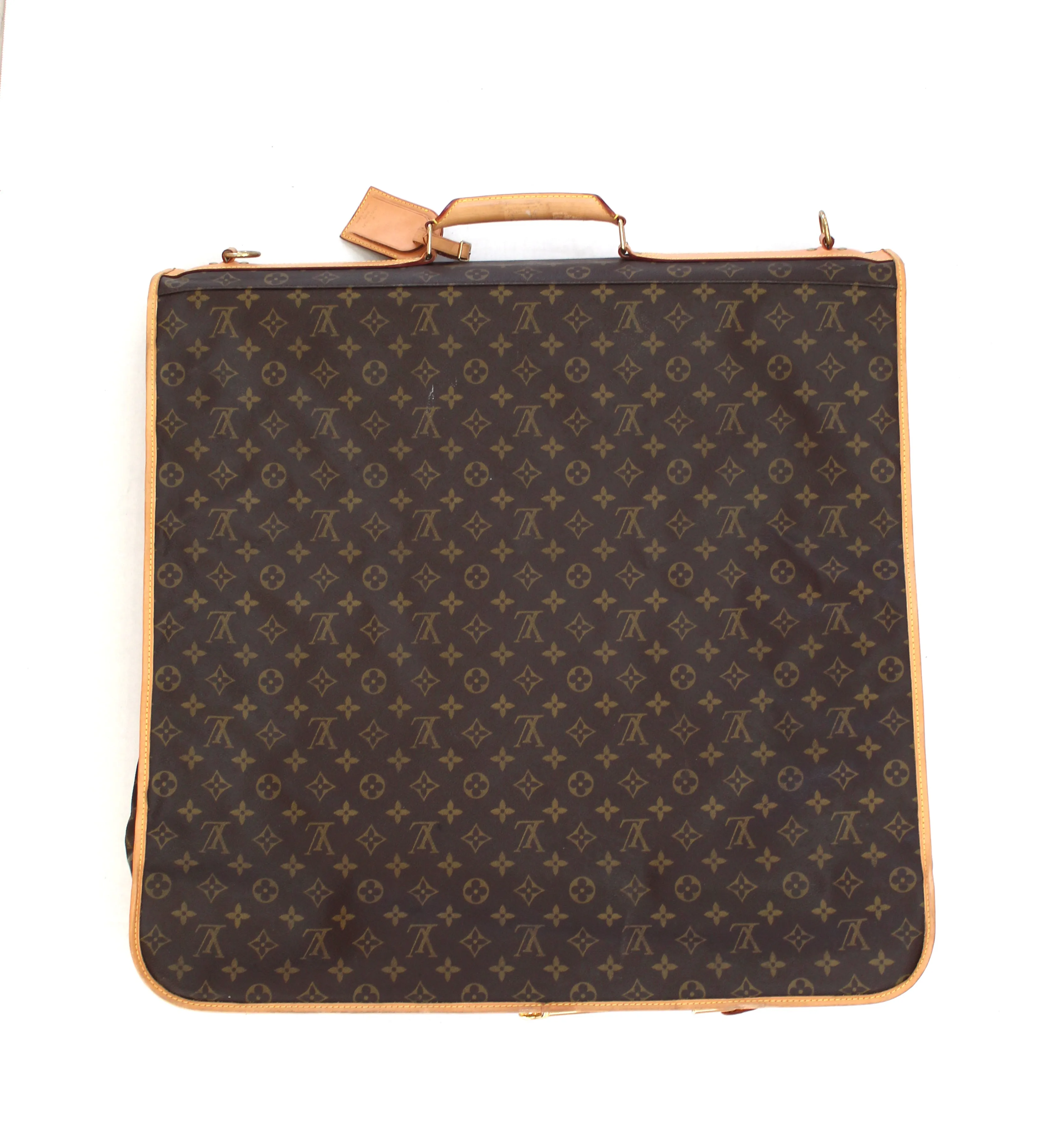 Authentic Louis Vuitton Garment Luggage Brown Monogram Canvas and Leather Weekend/Travel Bag