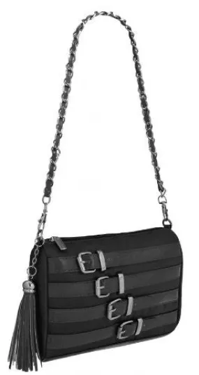 Avalon Satin Buckle Shoulder Bag With Charm