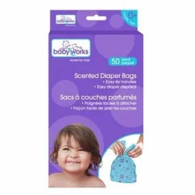 Baby Works Disposable Scented Diaper Bags - 50 pack