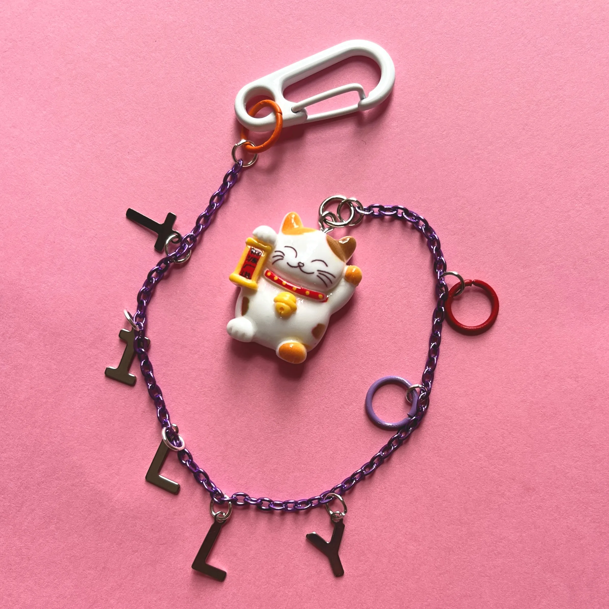 Bag charm bracelet personalised