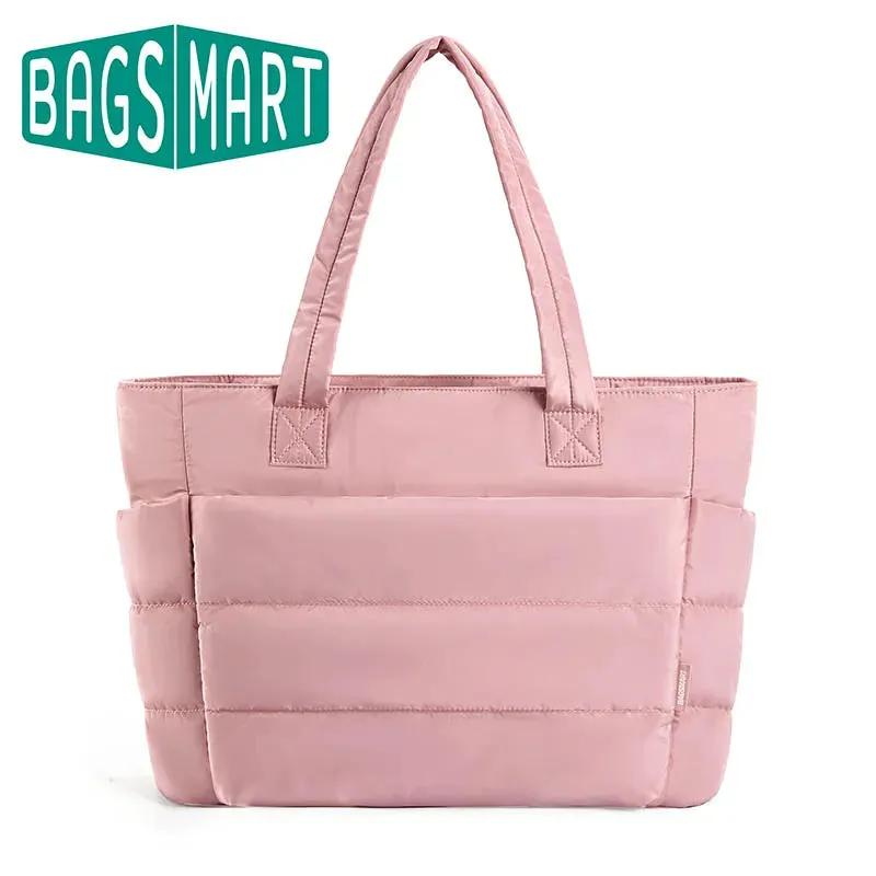 BAGSMART Big Square Cotton Padded Shopping Bag