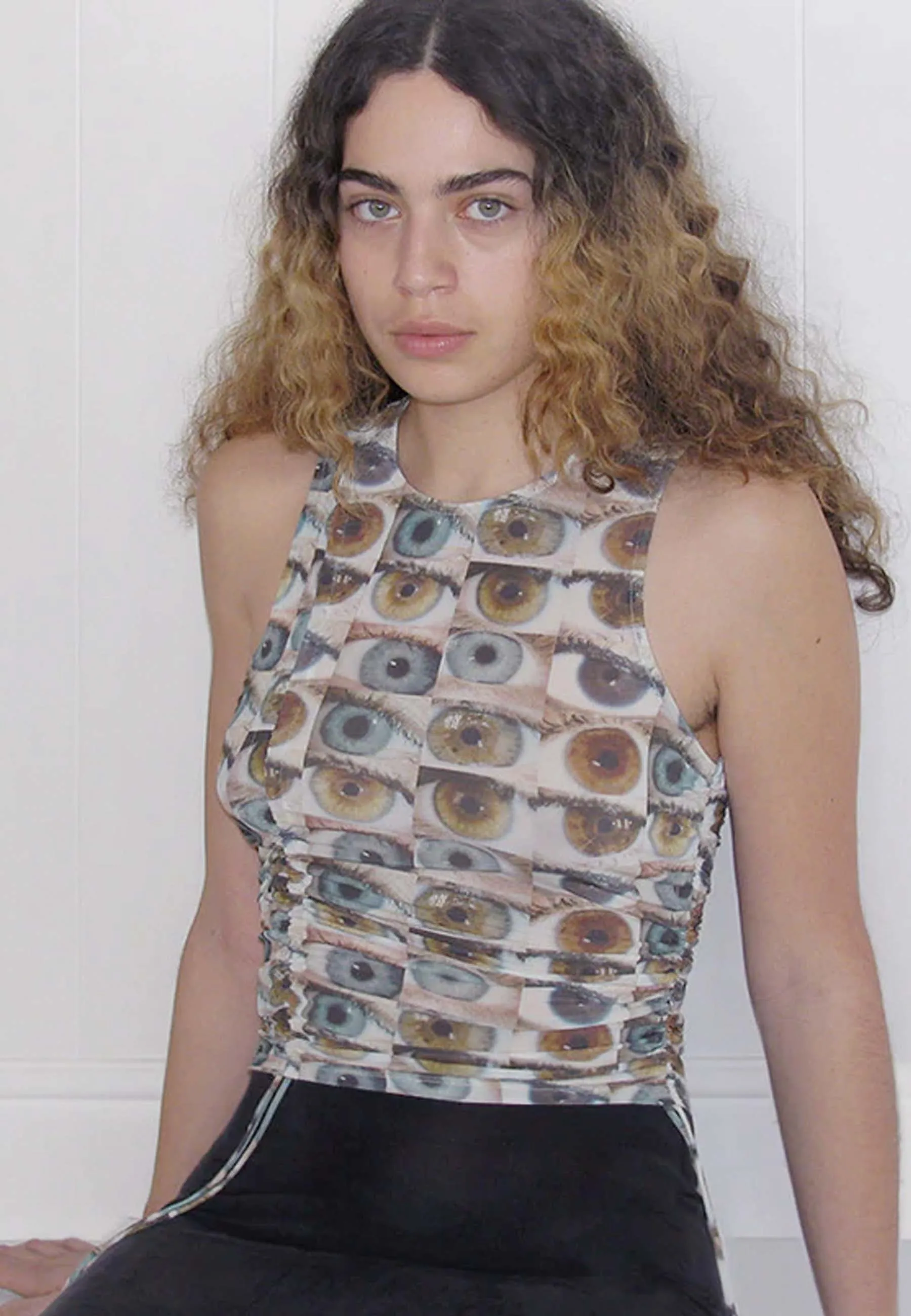 Baviera Top - Ecru Eye Print