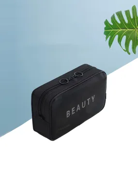 Beauty Black Makeup Bag Cosmetic Organizer Toiletries Bag Makeup Organizer Zip