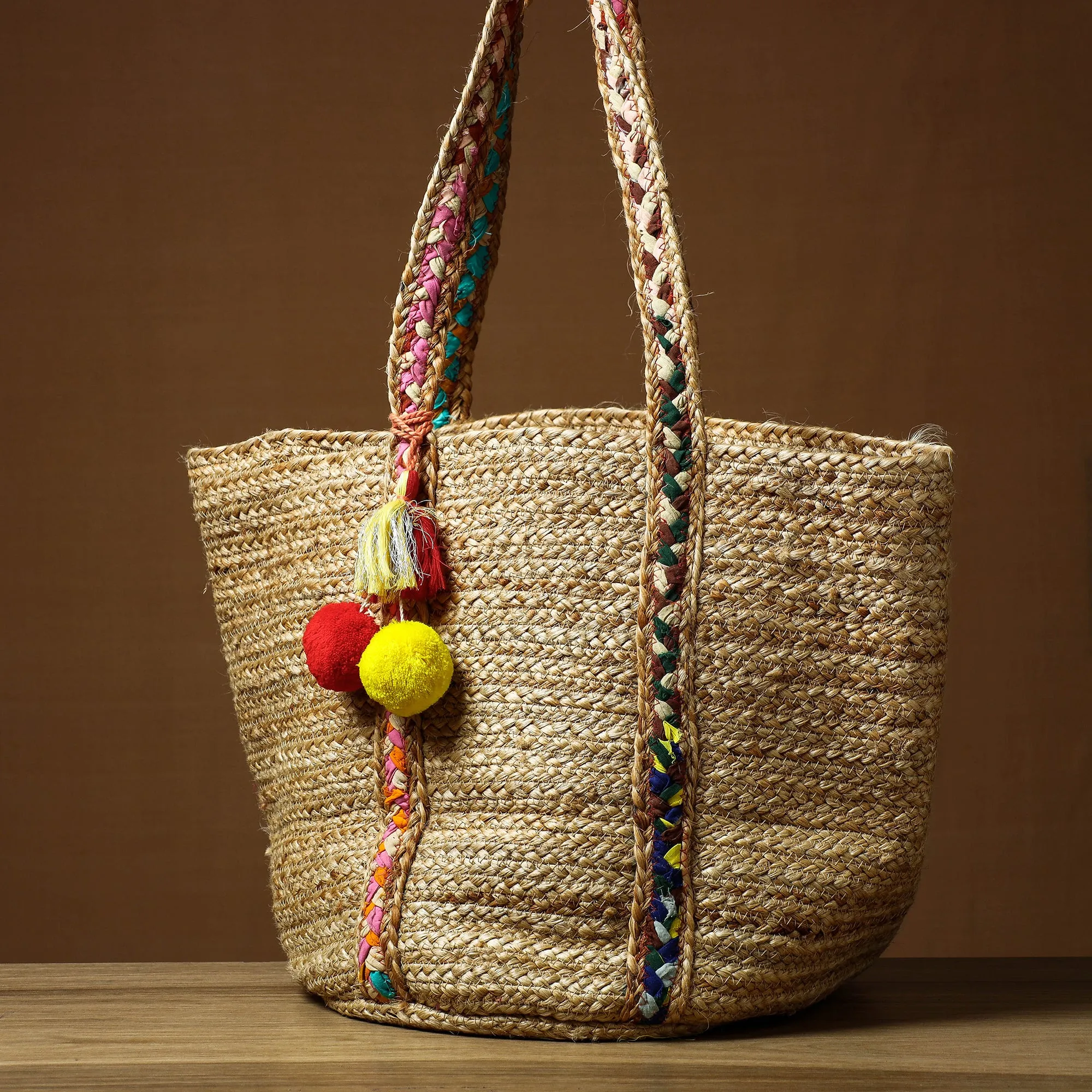 Beige - Handcrafted Multipurpose Jute Shopping Bag