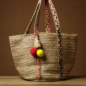 Beige - Handcrafted Multipurpose Jute Shopping Bag