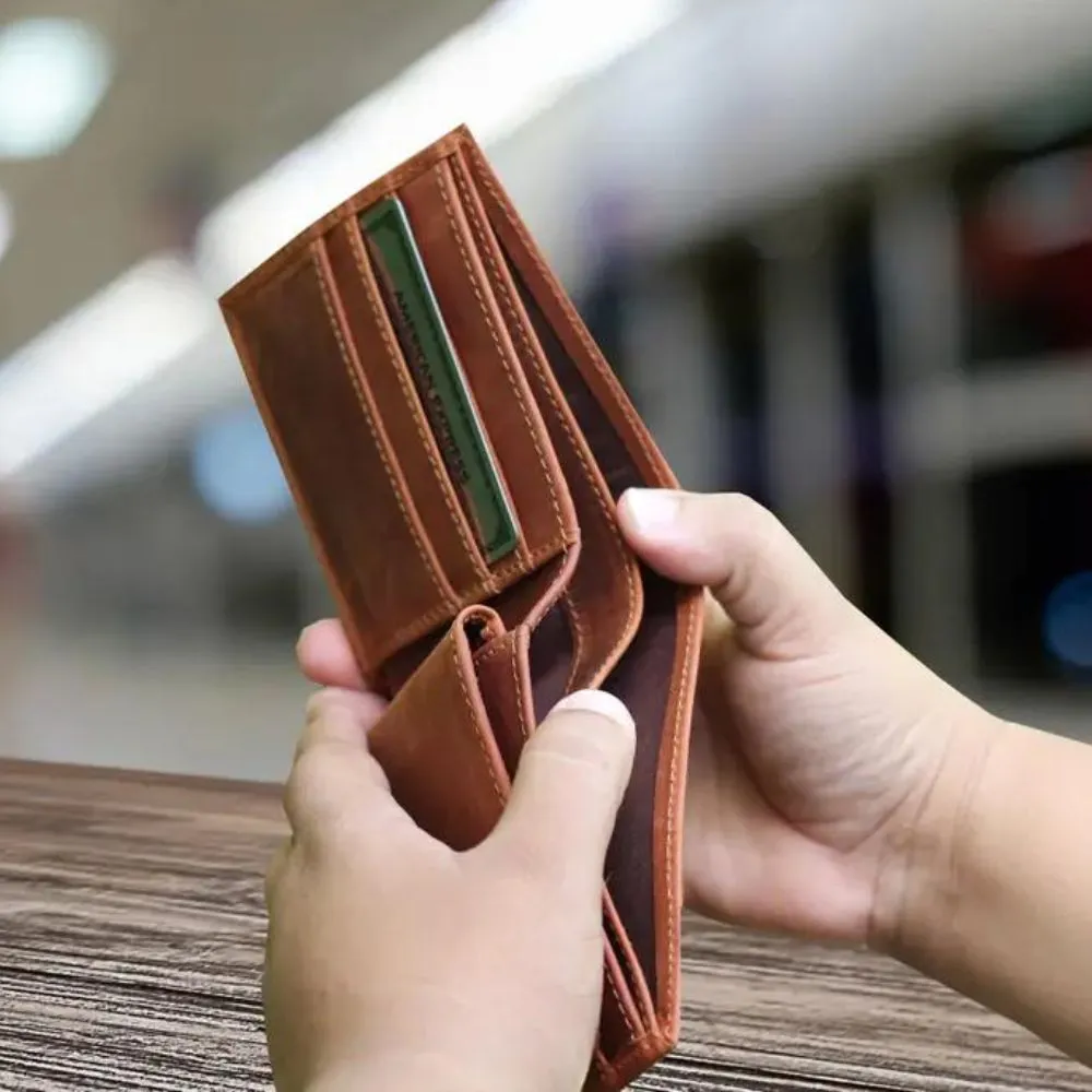 Bifold Saddle Brown Leather Wallet