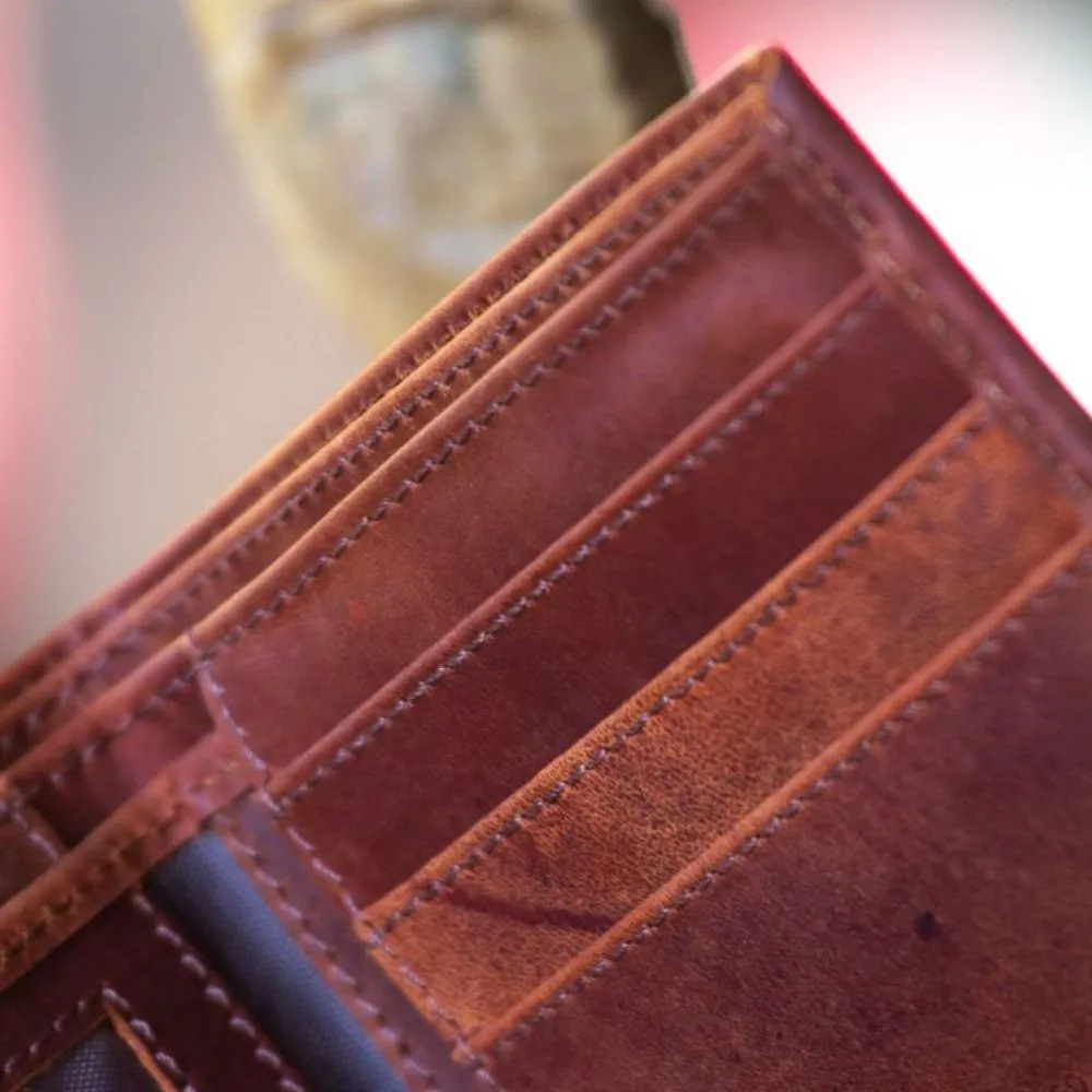 Bifold Saddle Brown Leather Wallet