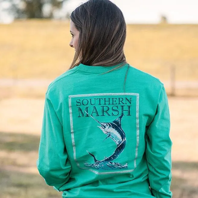 Blue Marlin Fishing Tee - Long Sleeve