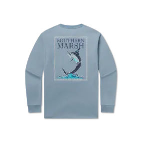 Blue Marlin Fishing Tee - Long Sleeve