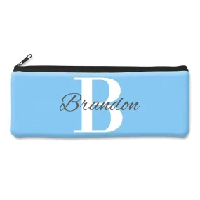 Blue Monogram Pencil Case - Large