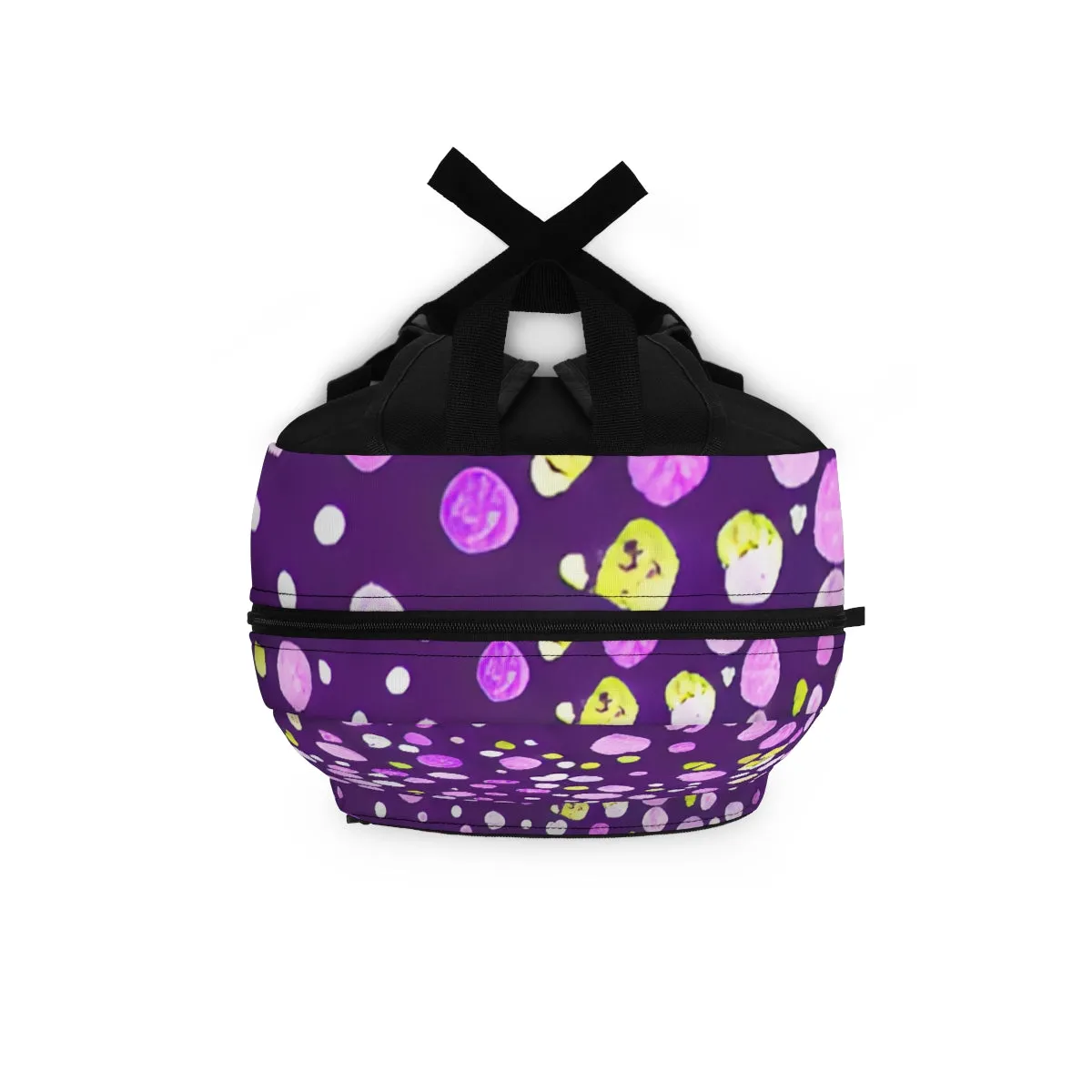 Bold and Playful: Purple Backpack with Yellow Dots