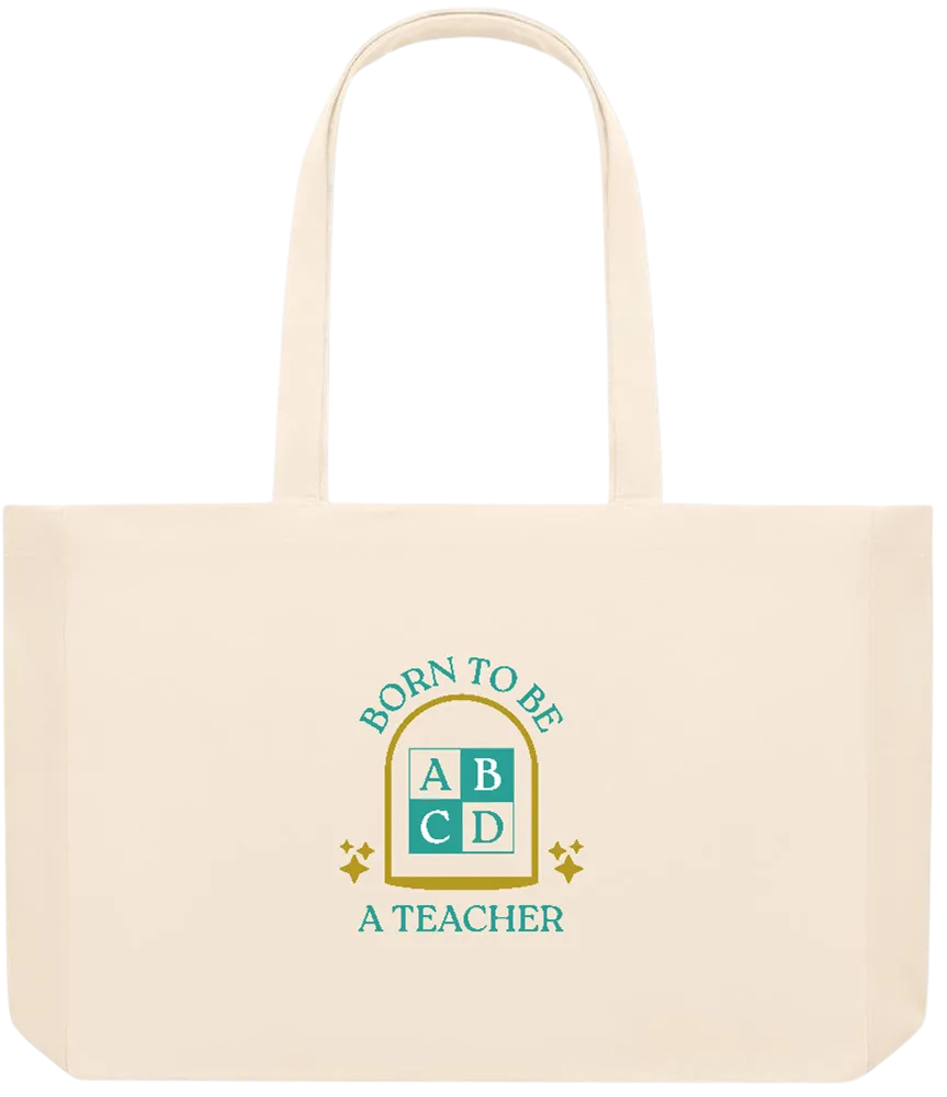 Born to be a Teacher Design - Premium large recycled beach tote bag