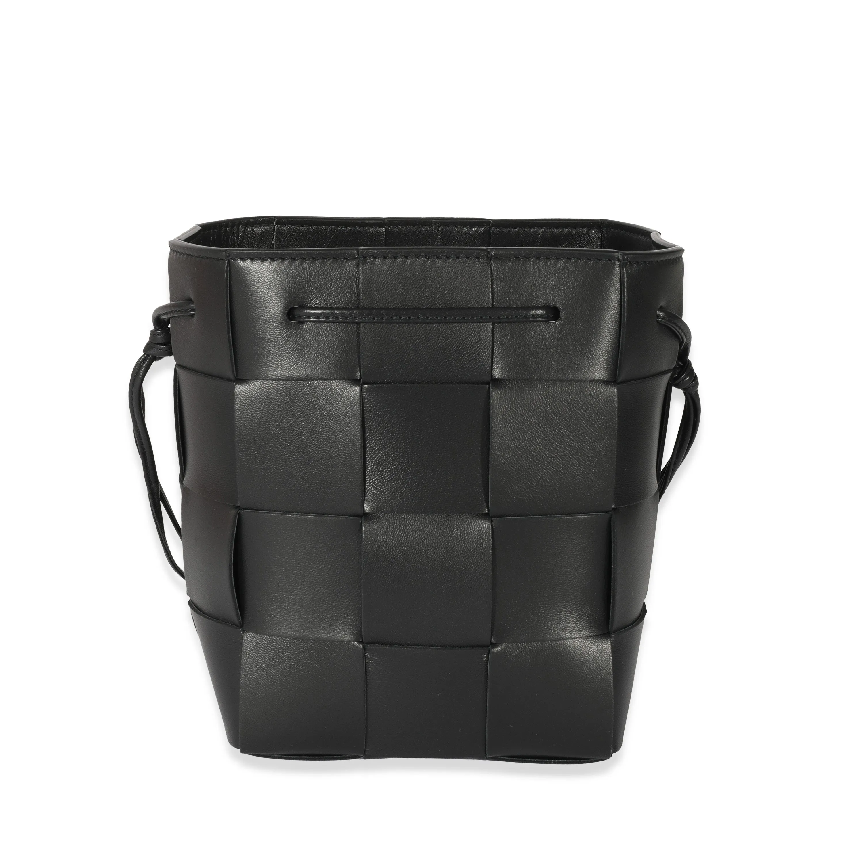 Bottega Veneta Black Intrecciato Leather Bucket Cassette