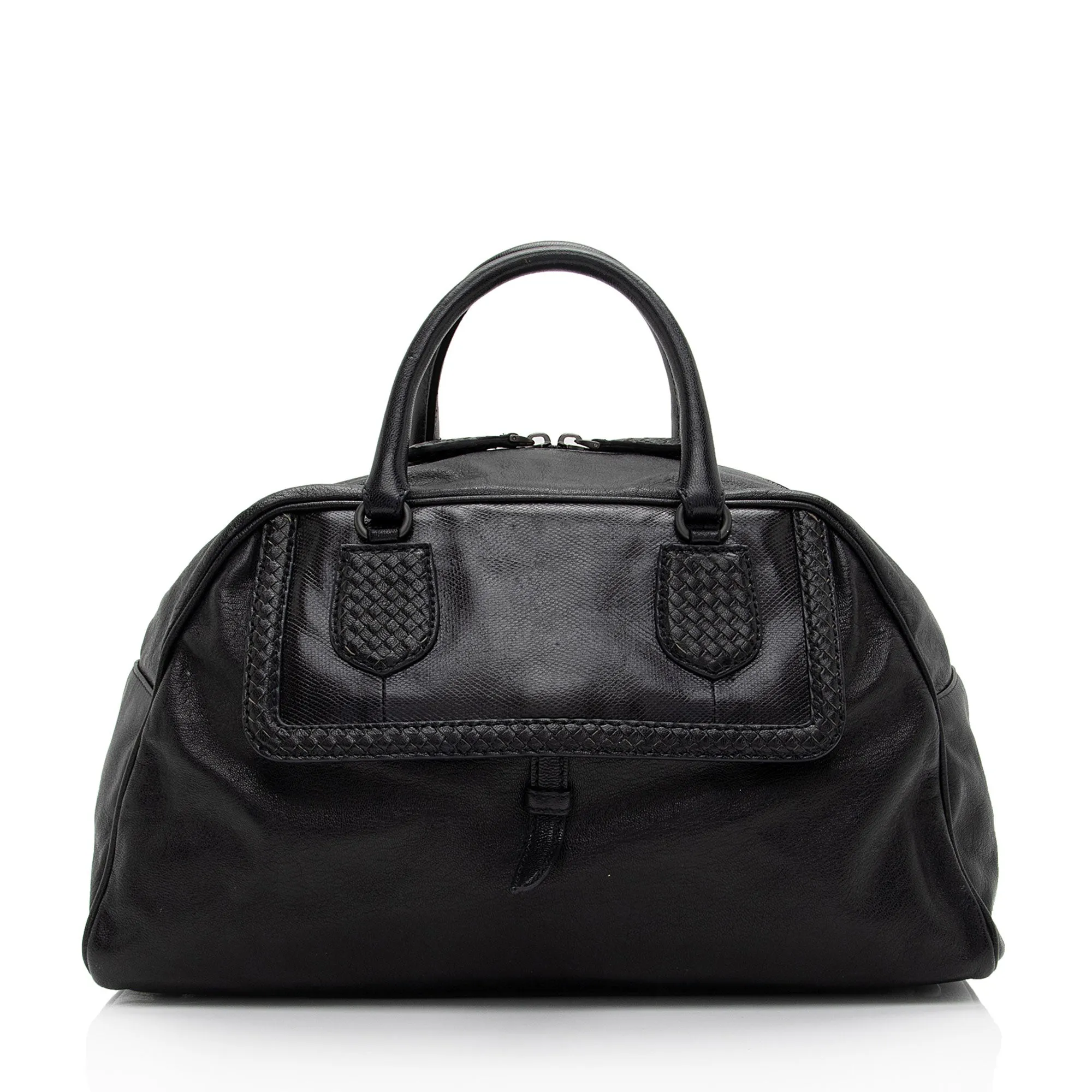 Bottega Veneta Calfskin Karung Intrecciato Weekender (SHF-t75dld)