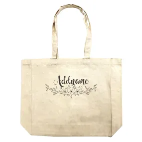 Bridesmaid Monochrome Floral Addname Shopping Bag