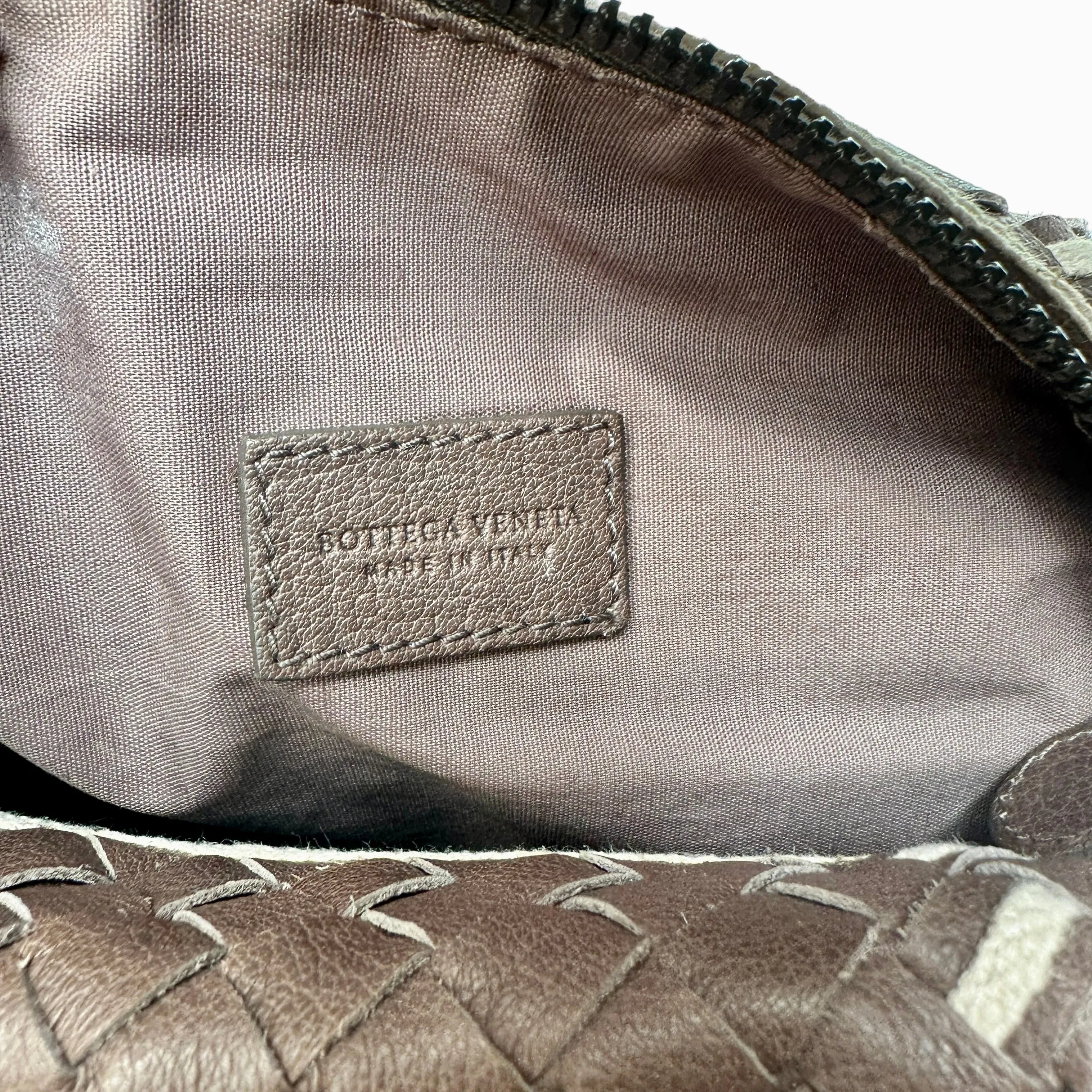 Brown Intrecciato Mini Hobo Bag