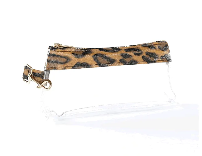 Brown Leopard Vegan Leather WRISTLET SET