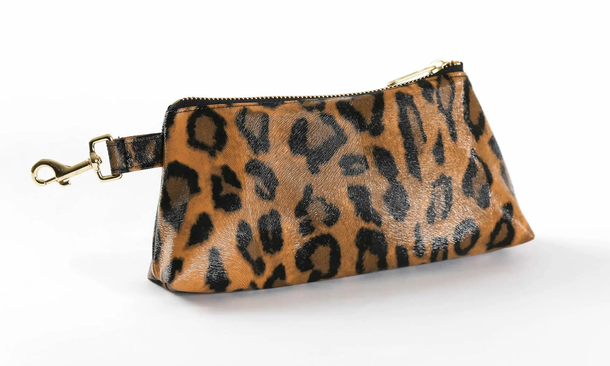 Brown Leopard Vegan Leather WRISTLET SET