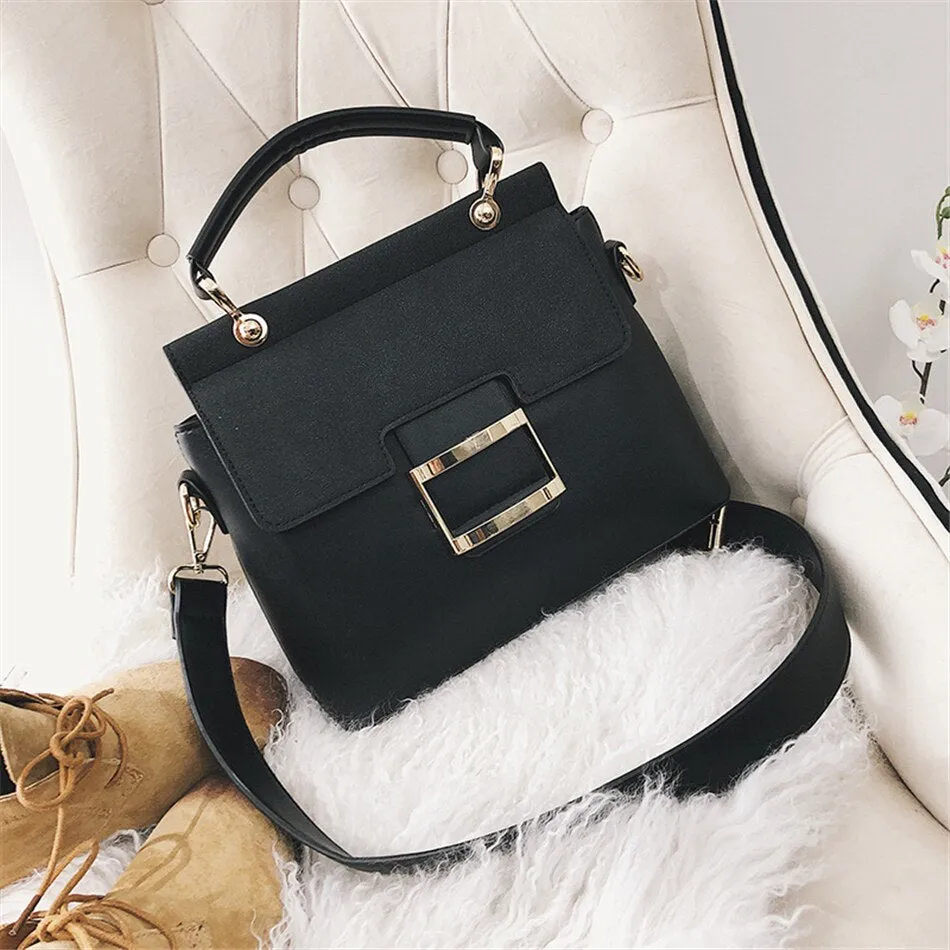 Buckle Matte Leather Handbags Crossbody Bags