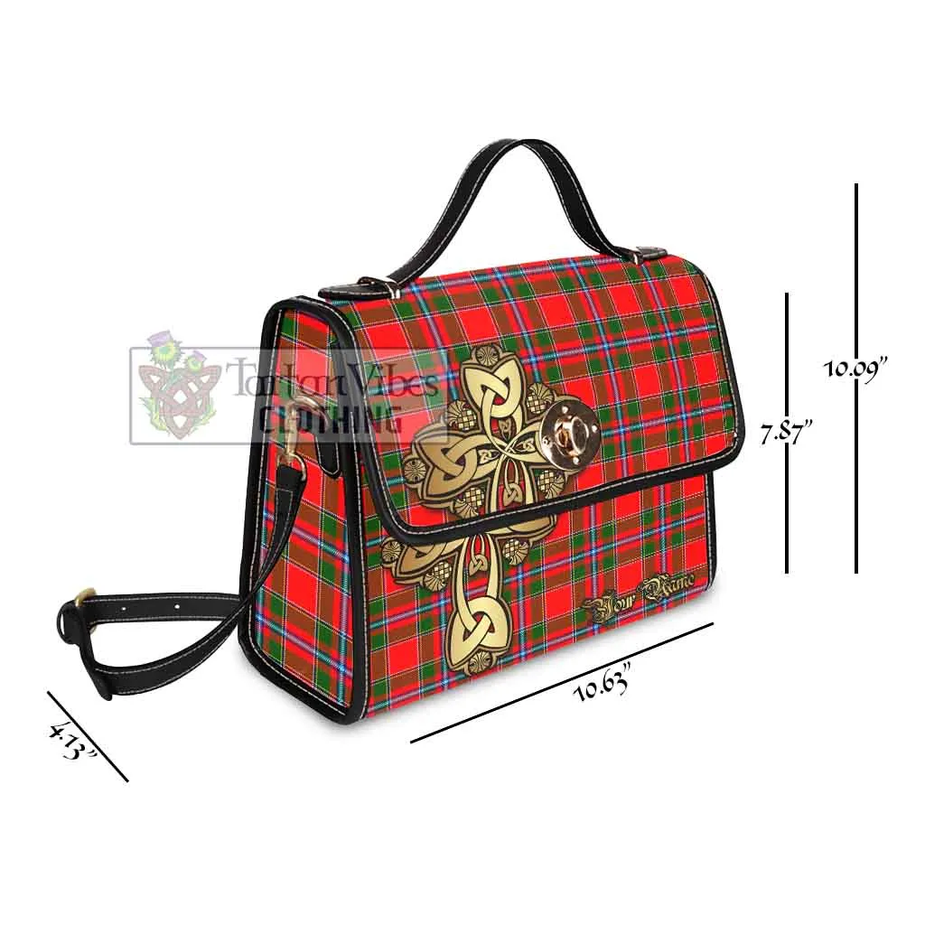 Butter Tartan Waterproof Canvas Bag Golden Thistle Celtic Cross Style